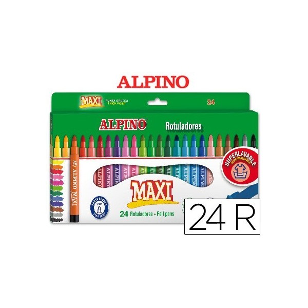Estuche 12 rotuladores de colores maxi Alpino