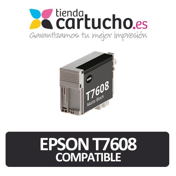 Cartucho de tinta Epson T7608 negro mate compatible