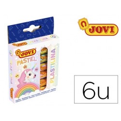 Plastilina jovi 90 estuche 6 unidades colores pastel surtidos 15 g.	