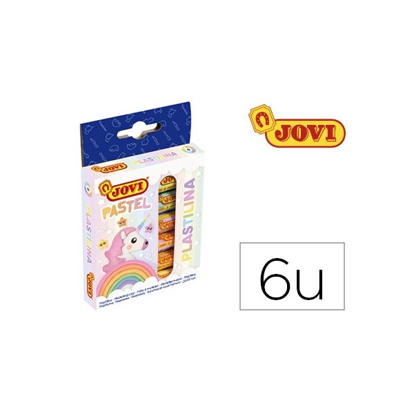 Plastilina jovi 90 estuche 6 unidades colores pastel surtidos 15 g.	