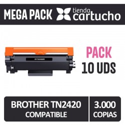 Compatible Pack 4 Brother TN2420 / TN-2420 Negro Cartuchos de