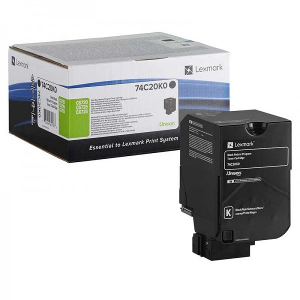 Original - Lexmark CS720/CS725/CX725 Negro Cartucho de Toner - 74C20K0