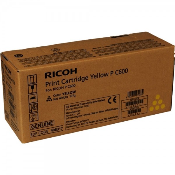 Original - Ricoh PC600 Magenta Cartucho de Toner - 408316/P C600M